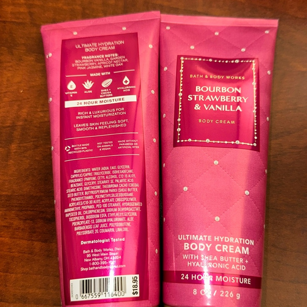 BBW 2pc Body Cream Bourbon Strawberry & Vanilla - Picture 2 of 2